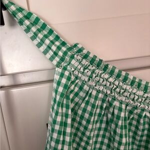 Pair of Homemade Vintage Gingham Aprons - Christmas